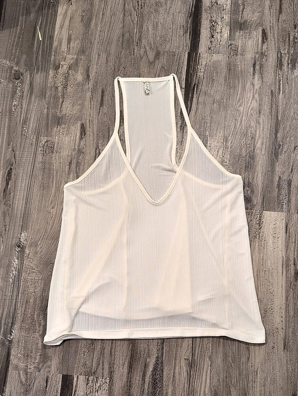 Free People Ribbed Racerback Tank Top in White Size Medium